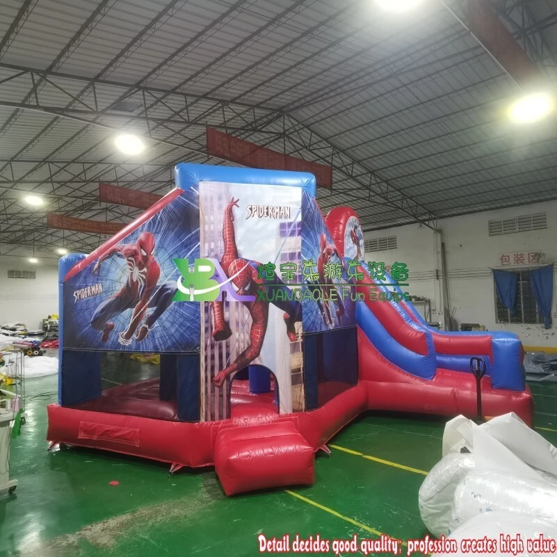 Durable Commercial Grade Inflatable Bouncy Jumping Slide bouncer house Spiderman inflatable jump Slide Combo 1