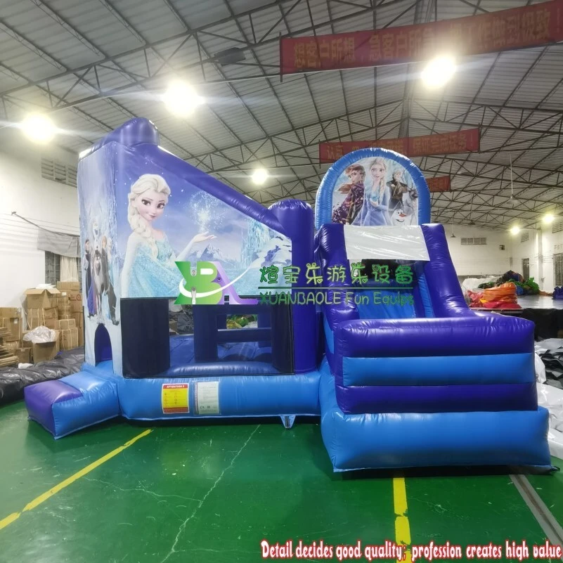 Attractive Elsa jumping castle Frozen bounce slide combo bouncy castle 1