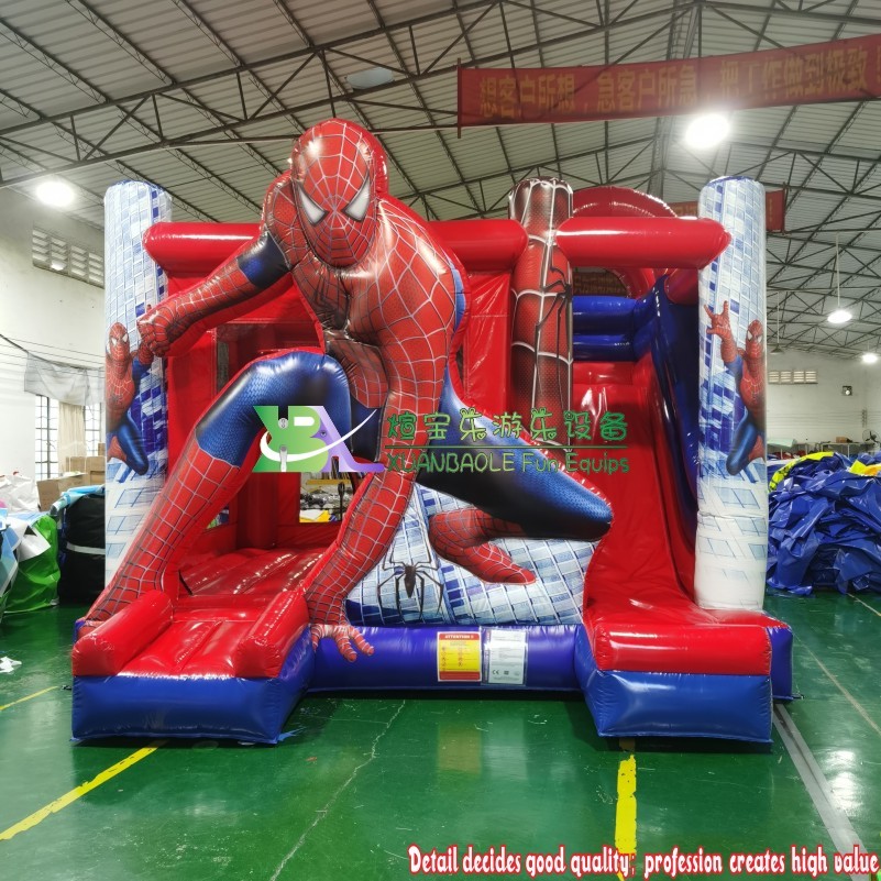 3D Spiderman Inflatable Bounce Slide Combo - Commercial Grade Jumping Castle with Slide 2