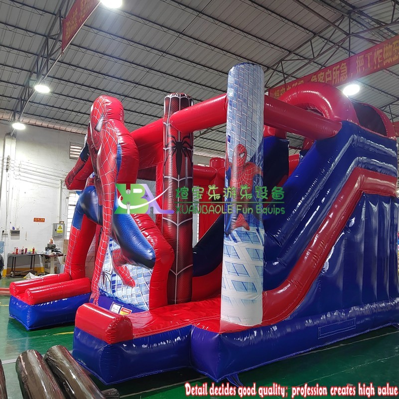 3D Spiderman Inflatable Bounce Slide Combo - Commercial Grade Jumping Castle with Slide 7