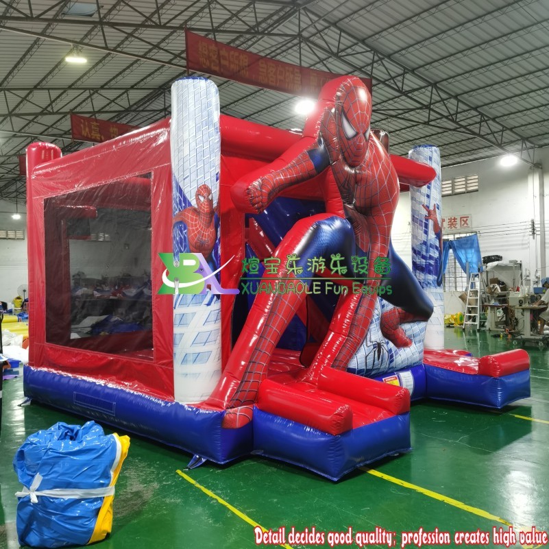 3D Spiderman Inflatable Bounce Slide Combo - Commercial Grade Jumping Castle with Slide 6