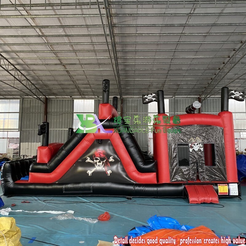 Parcours d'obstacles Pirate Deluxe, événements de fête, grand château gonflable modulaire pour enfants et adultes de 8 m 2