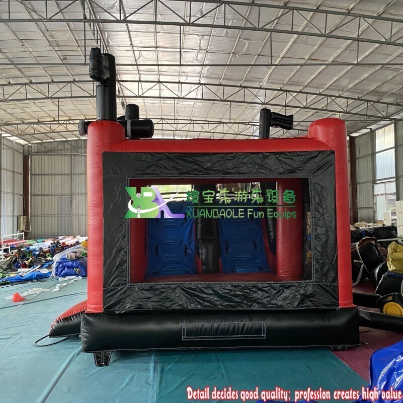 Parcours d'obstacles Pirate Deluxe, événements de fête, grand château gonflable modulaire pour enfants et adultes de 8 m 4