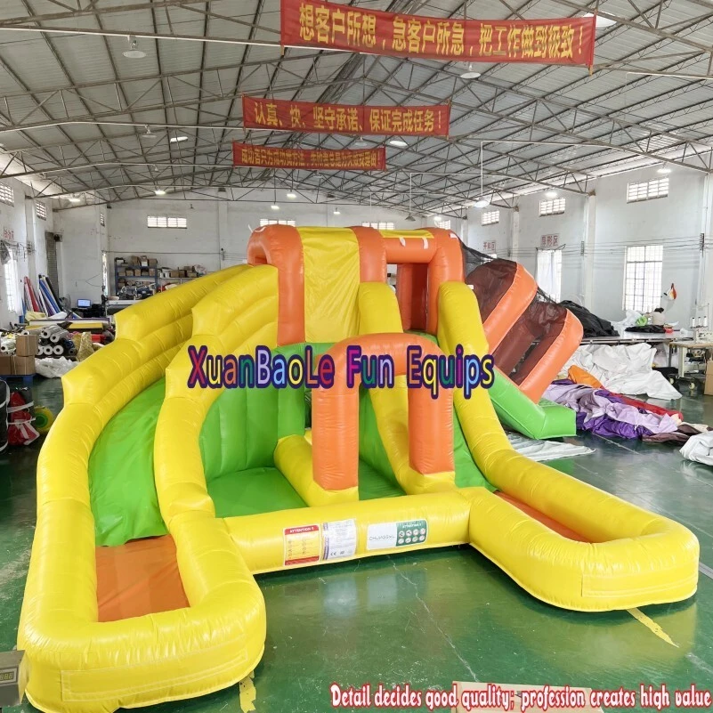 Inflatable Water Park for Kids: Dual - Lane Slide Bounce House with Splash Pool in the Backyard 1