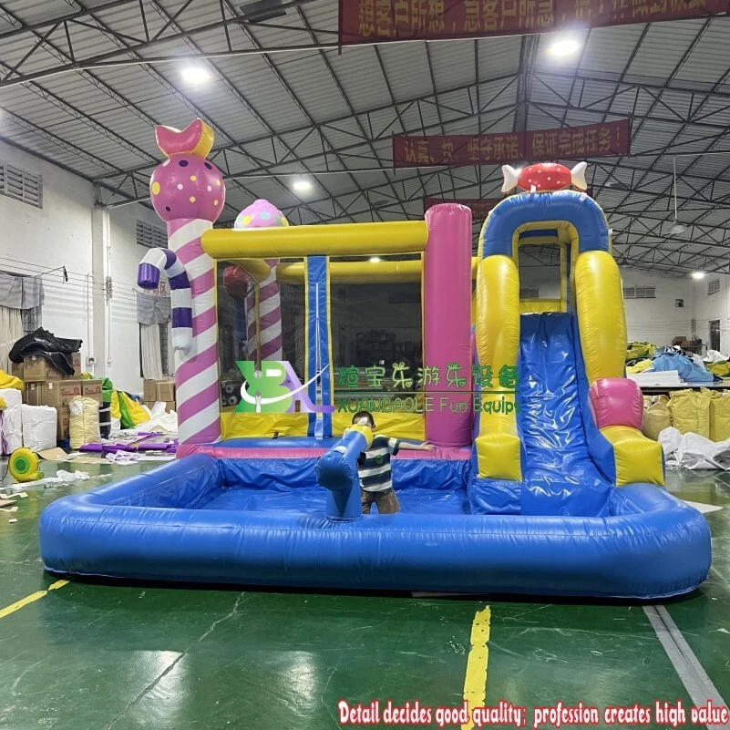 Candy Paradise Commercial Inflatable Ground Water Park & Slide Combo 1