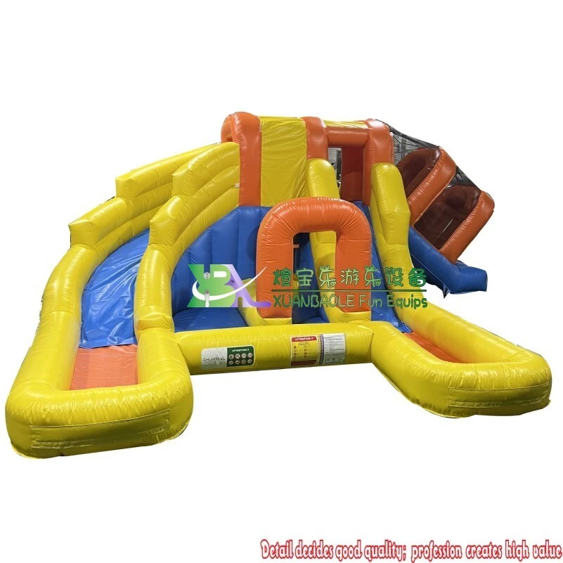 New popular build inflatable mini Double slide pool water park water play equipment 1