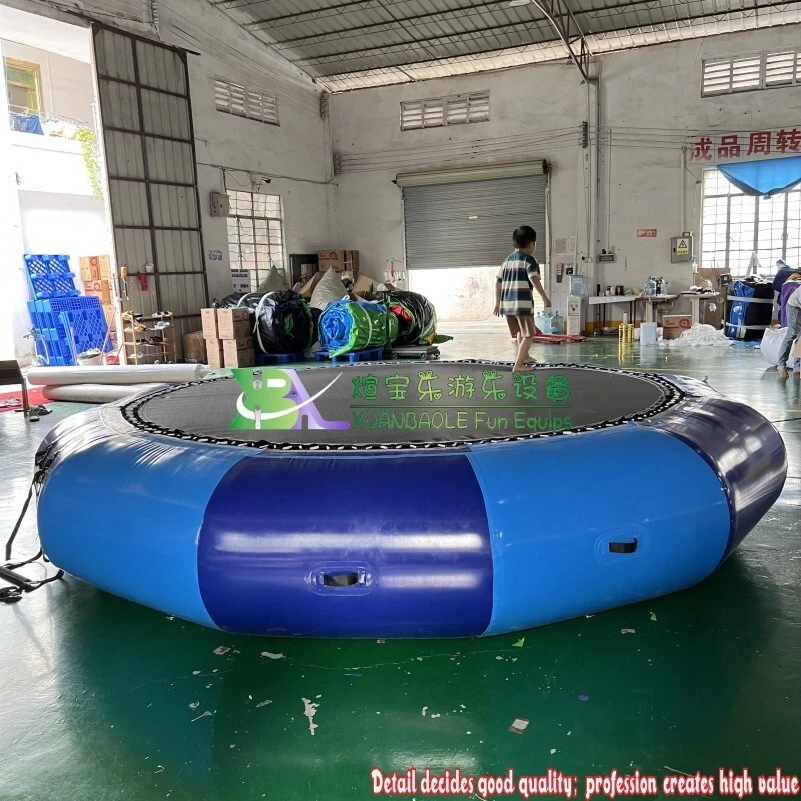 Commercial Durable Floating Water Air Jumping Trampoline Round Inflatable Trampoline for Water 1