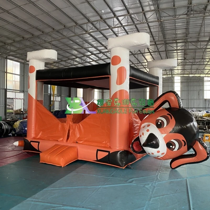 Happy Dog Inflatable Bounce House Lying Dog Moon Walk Bouncer For Theme Park 1