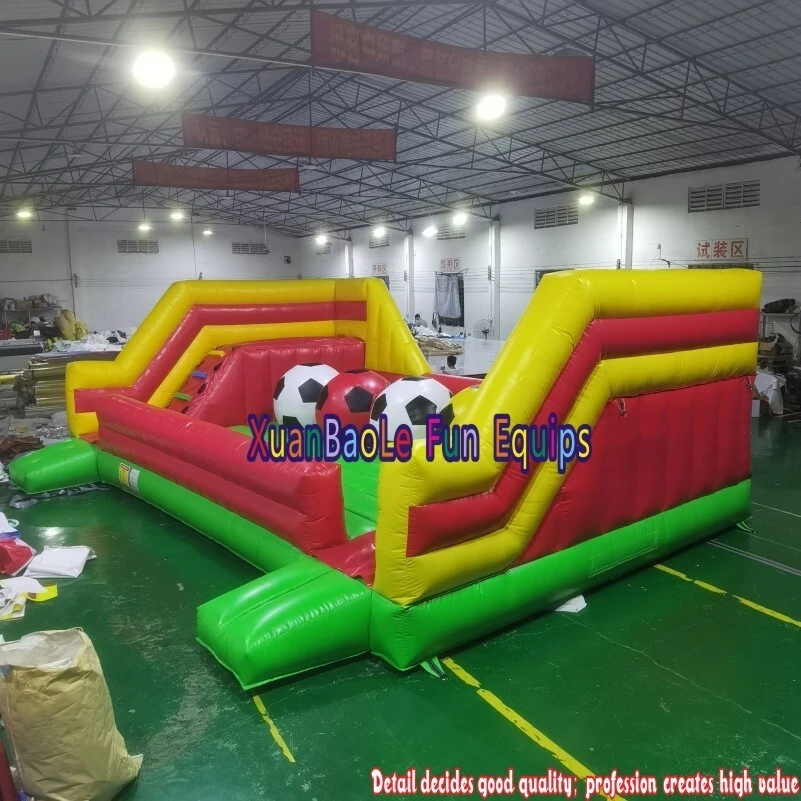 Interactive Football Theme Inflatable Big Baller Obstacle/ Leaps N Bounds Wipeout Inflatable Challenge Jumping Game 1