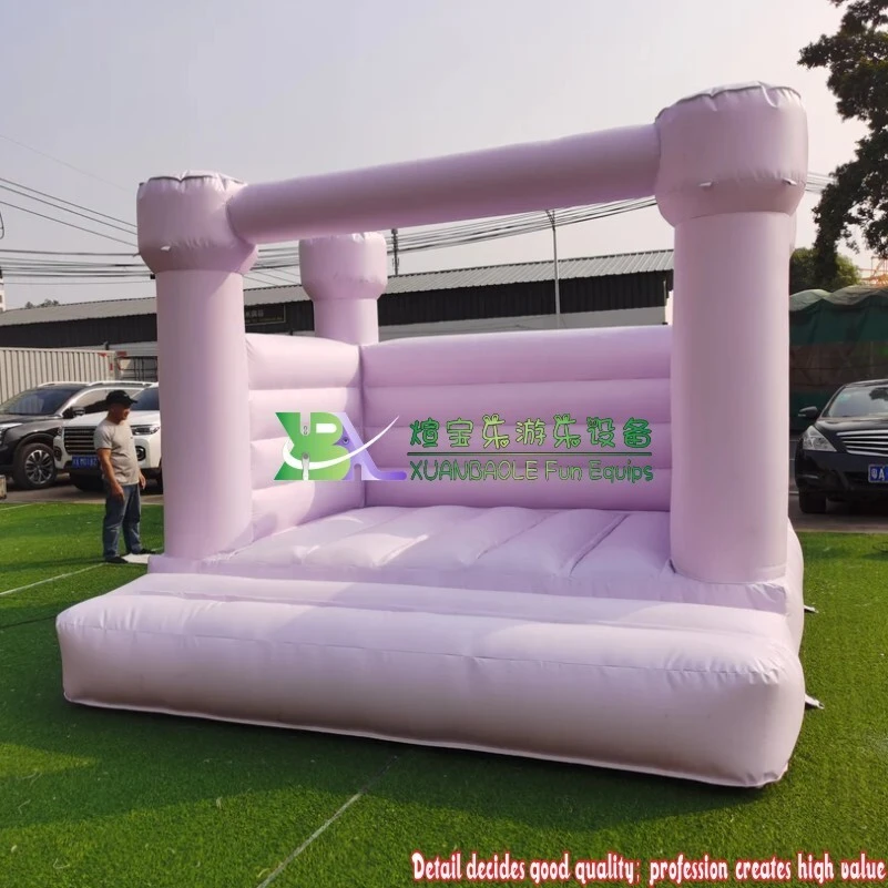 Pastel pink bounce house inflatable wedding bounce bouncy castle 1