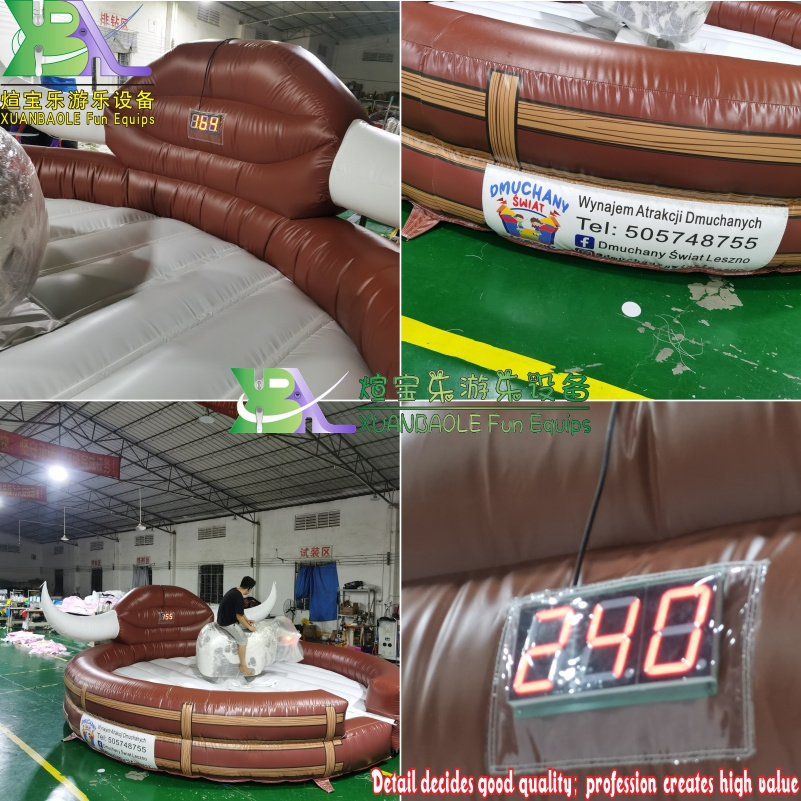 Montar a caballo inflable del toro del rodeo occidental, juego del deporte del carnaval Toro inflable del rodeo del Bronco Bucking 6