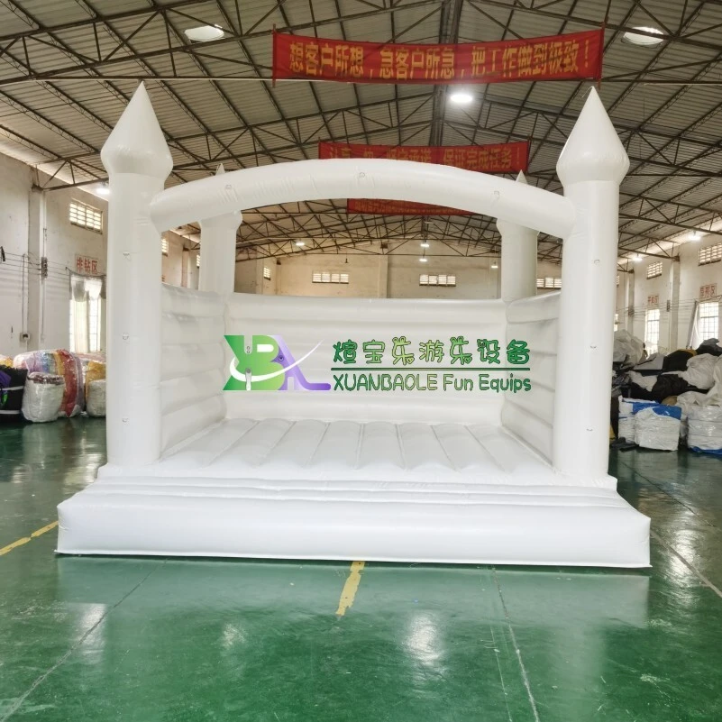 Outdoor Special 15ft White Wedding Inflatable Bouncy Castle Jumping House For Party 1