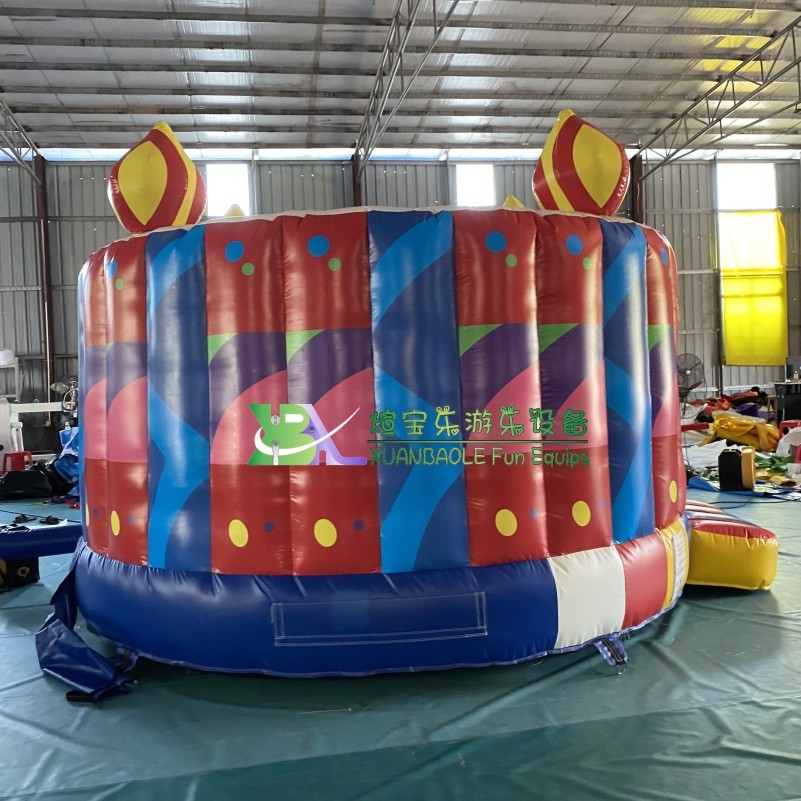 Birthday Cake Theme Inflatable Moonwalk Jumper Bouncy Inflatable Trampoline for Kids 9