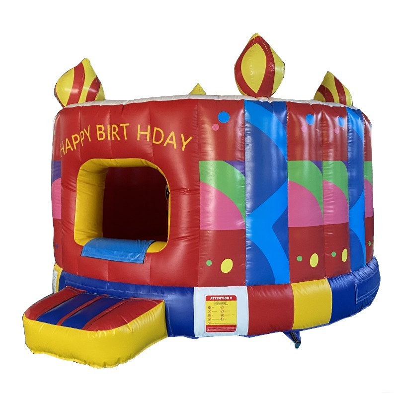Birthday Cake Theme Inflatable Moonwalk Jumper Bouncy Inflatable Trampoline for Kids 10