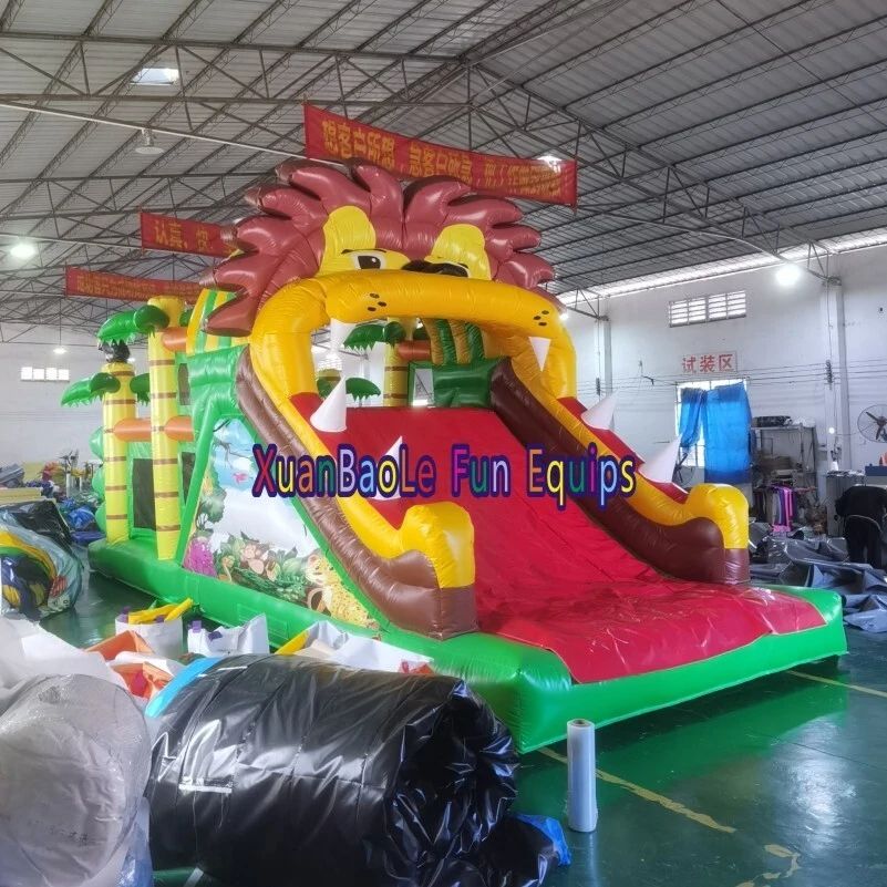 Obstacle course Jungle 9.5M inflatable tropical fun run assault course 1