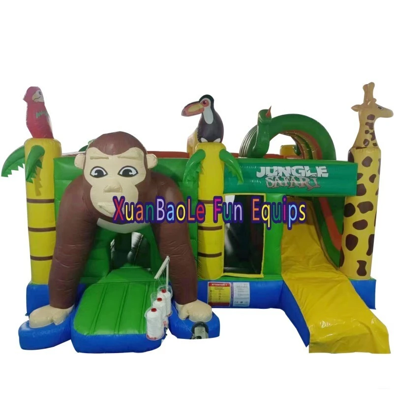 12 Years Gorilla Inflatable Bouncer Combo Children Jumping Castle For Garden / Playground 1