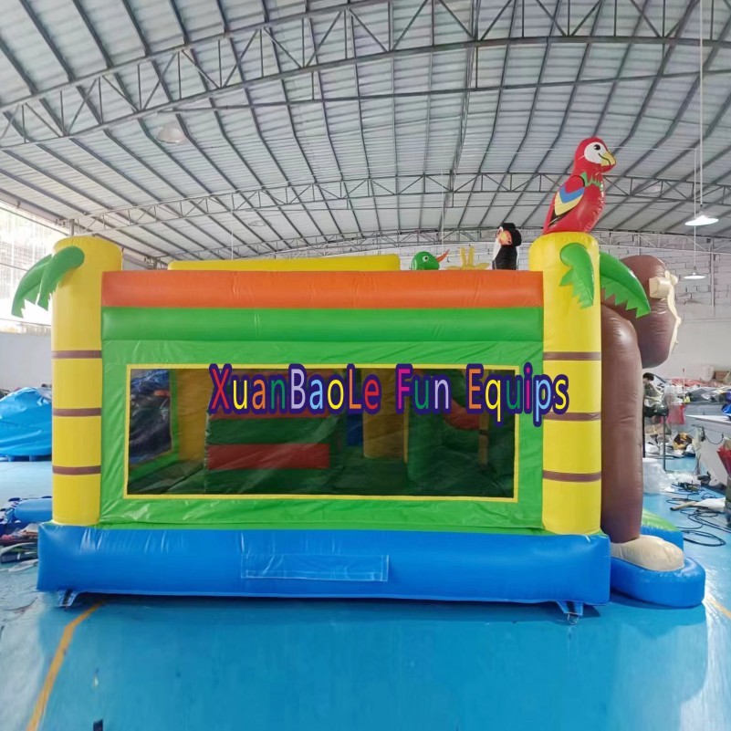 Kids’ Jungle Inflatable Bouncer Combo – Gorilla Themed Jump Castle with Slide for Garden 7