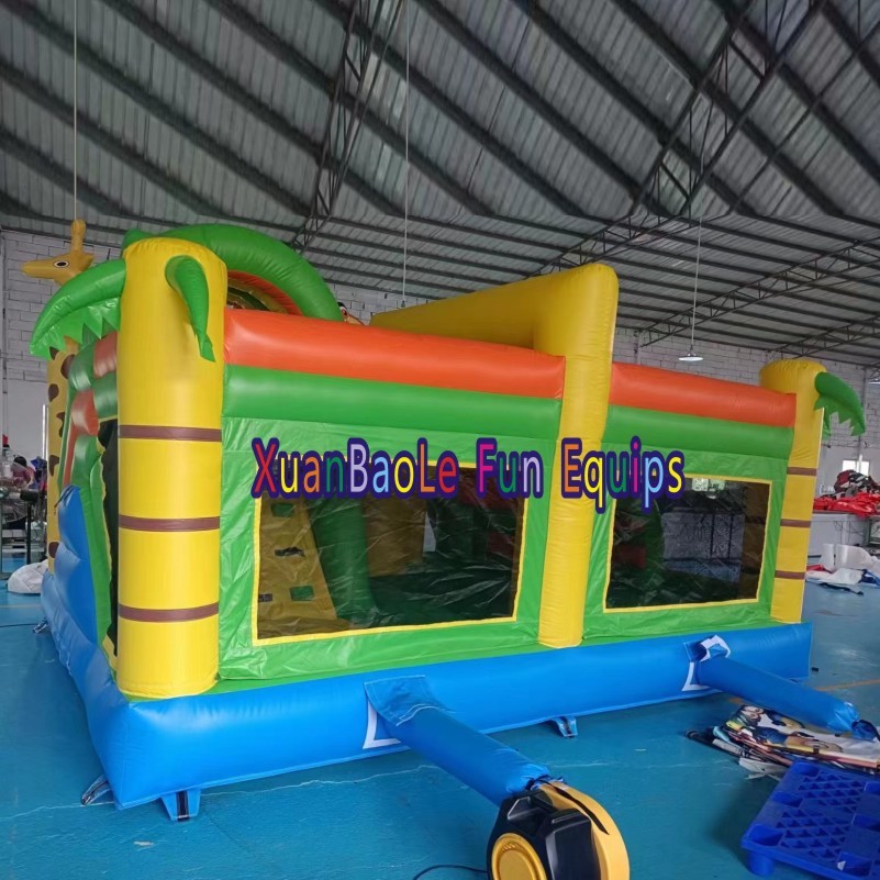 Kids’ Jungle Inflatable Bouncer Combo – Gorilla Themed Jump Castle with Slide for Garden 9