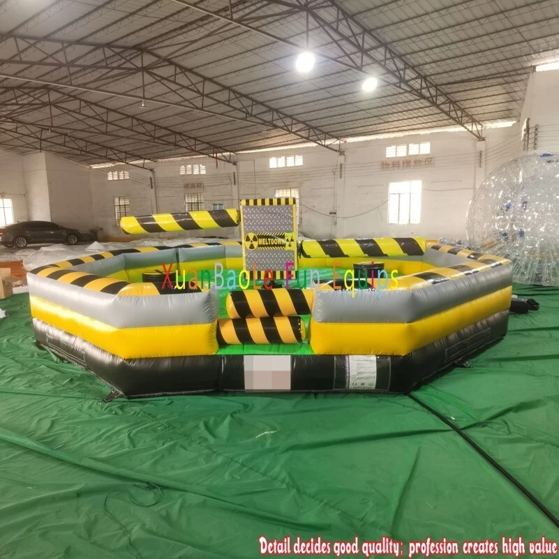 6m dia Custom Toxic Mechanical inflatable meltdown machine, meltdown wipeout game 1