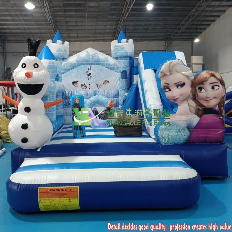 Inflatable Snow Queen bouncer Frozen Ice Princess themed bouncy castle outdoor trampoline 1