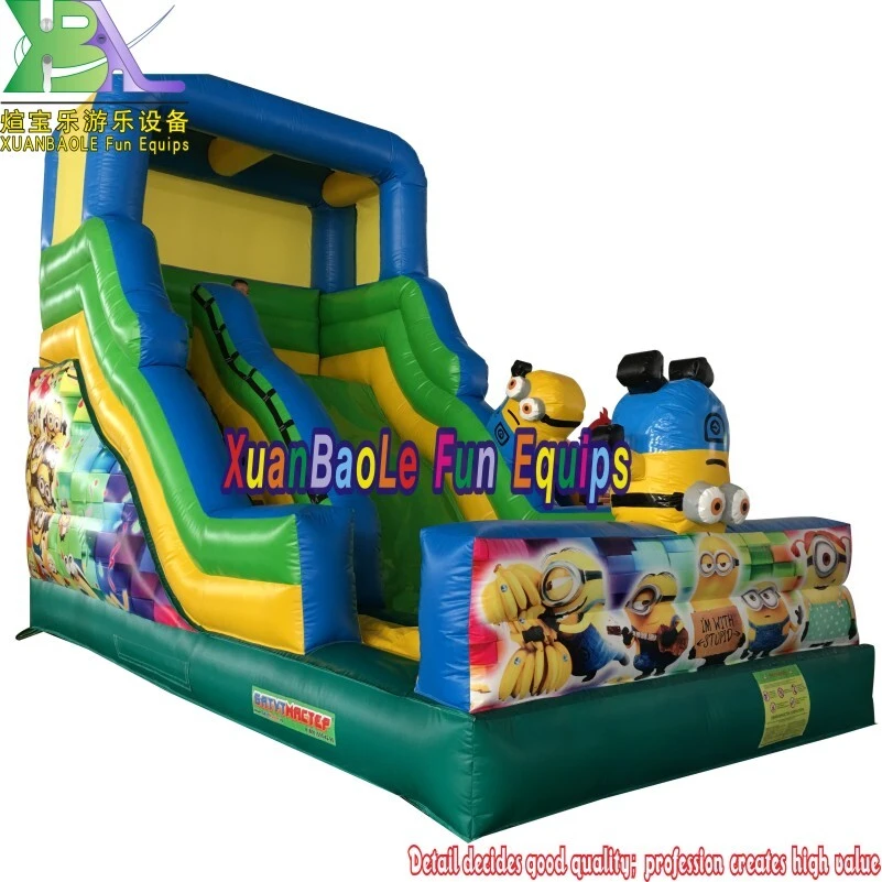 Commercial PVC Children's Inflatable Dry Slide, Anime Minions Cartoon Inflatable Slide 1