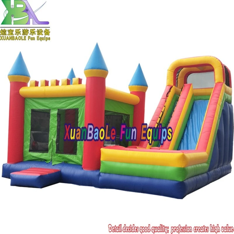Commercial grade custom-made Inflatable castle slide combo For kids jumping bouncer party 1