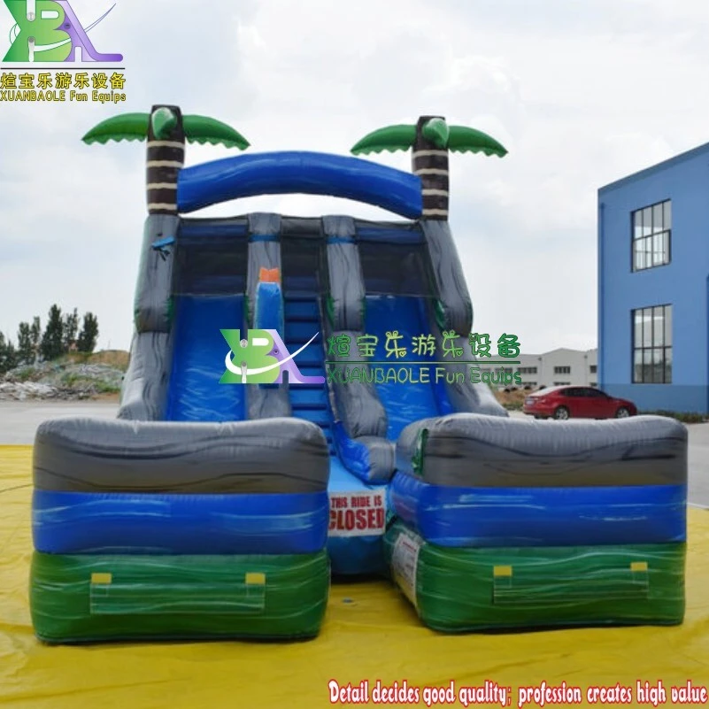 16ft Double Lane Tropical Slide Event Party Magical Inflatable Jumper Water Slide 1