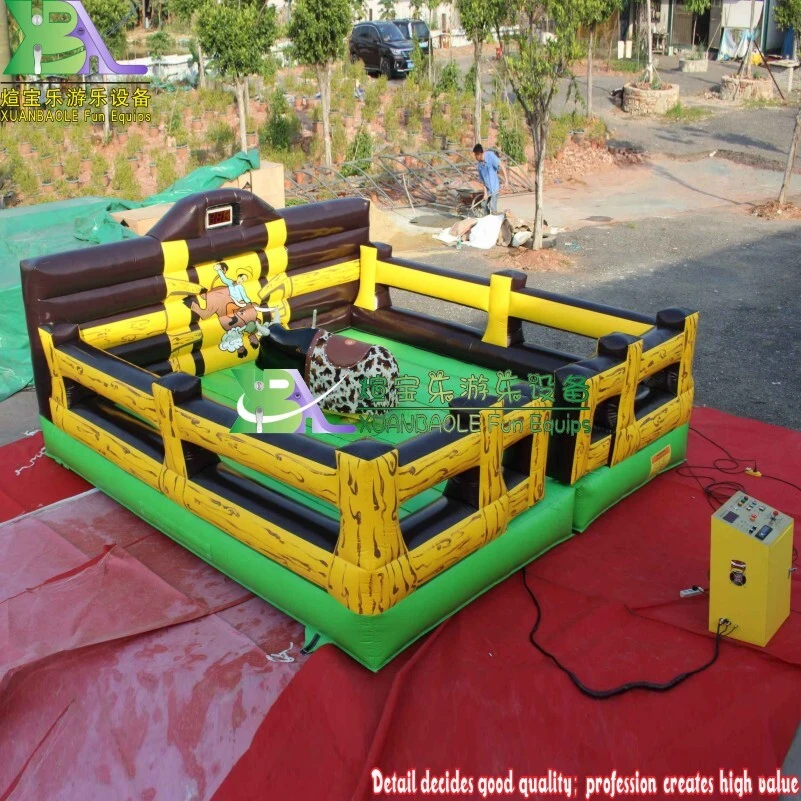Deluxe Rodeo Mechanical Bull Ride, Mechanical Bull, Inflatable Amusement Ride With Counter Score Record Board 1