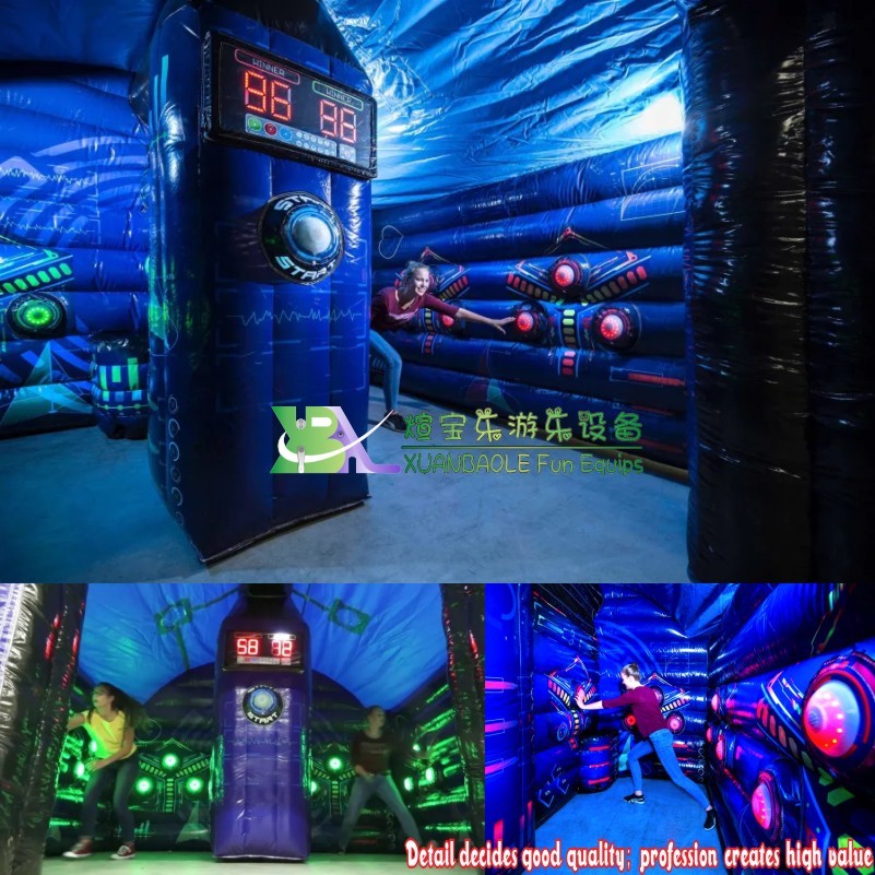 Etiquete la arena inflable ligera del juego del salto del partido de la arena inflable con el sistema de juego interactivo 7