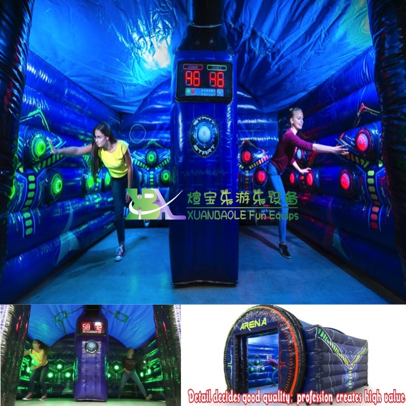 Etiquete la arena inflable ligera del juego del salto del partido de la arena inflable con el sistema de juego interactivo 6