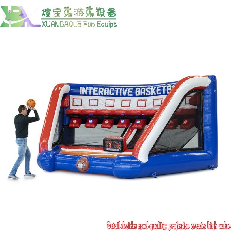 Arena deportiva combinada inflable de baloncesto con sistema IPS, juego de tiro deportivo inflable 3