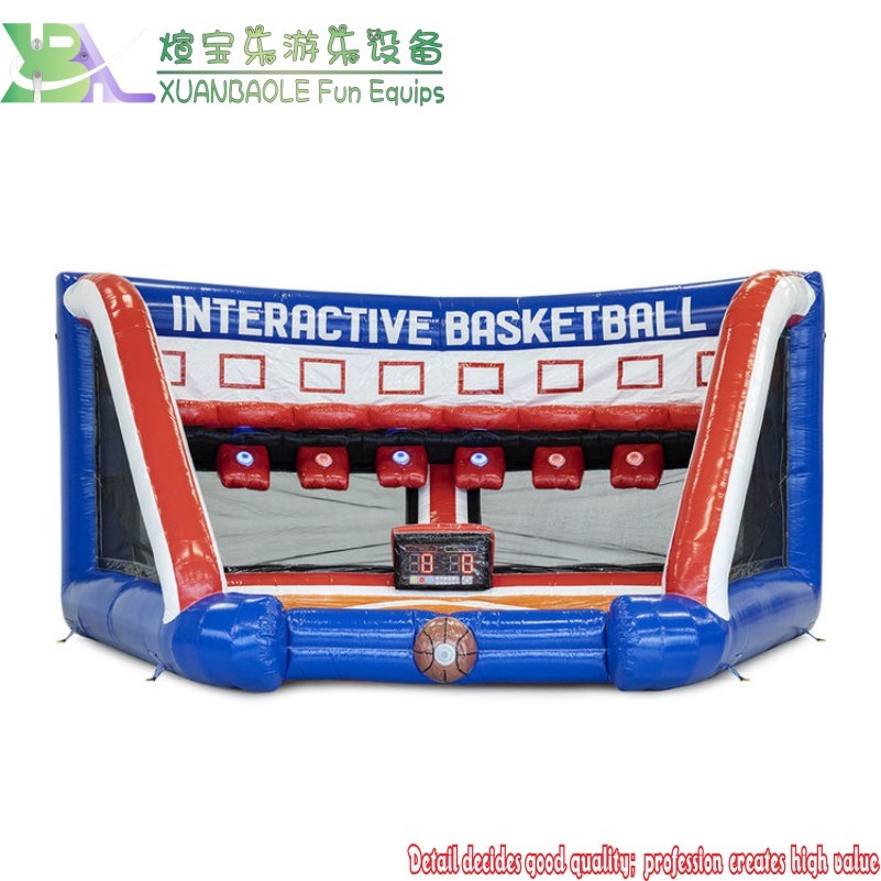 Arena deportiva combinada inflable de baloncesto con sistema IPS, juego de tiro deportivo inflable 6