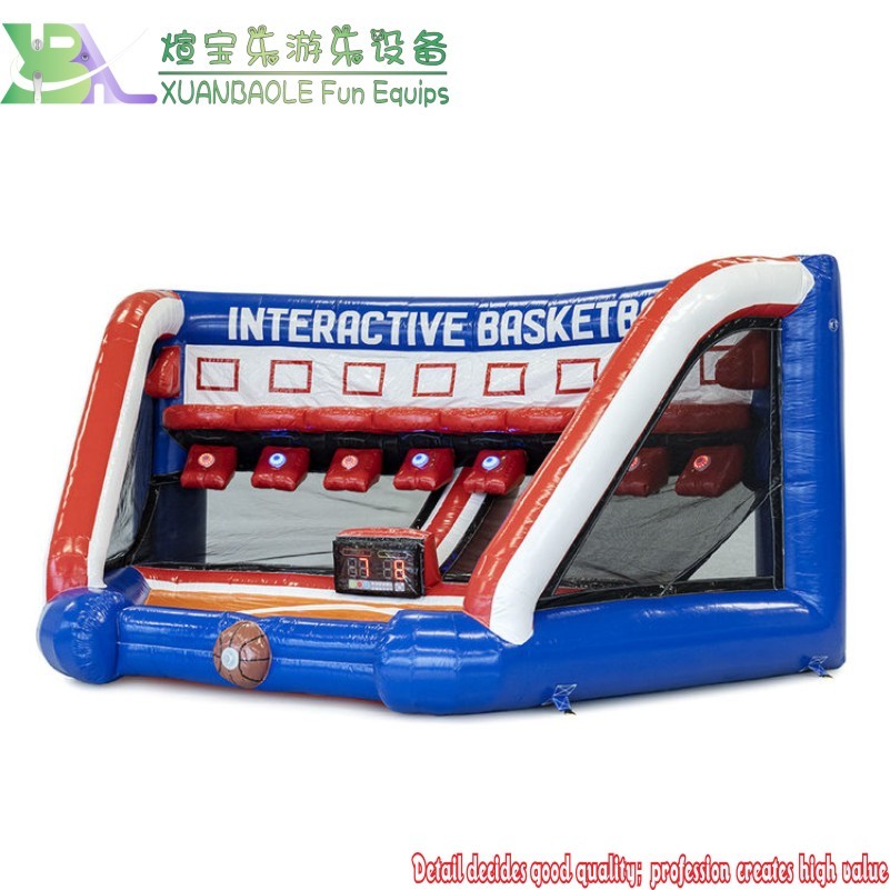 Arena deportiva combinada inflable de baloncesto con sistema IPS, juego de tiro deportivo inflable 5