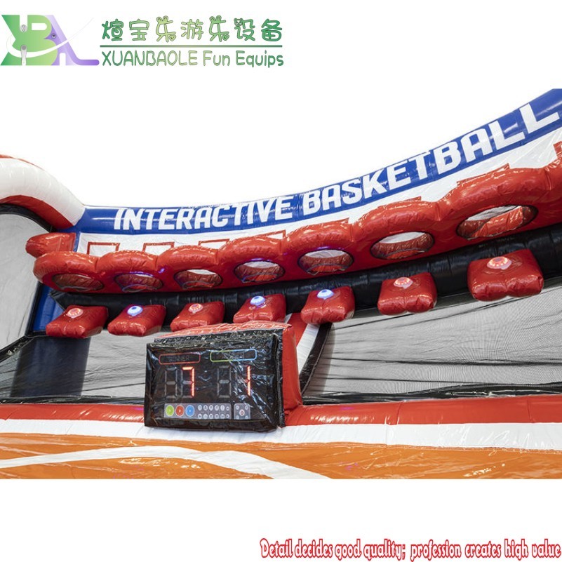 Arena deportiva combinada inflable de baloncesto con sistema IPS, juego de tiro deportivo inflable 7