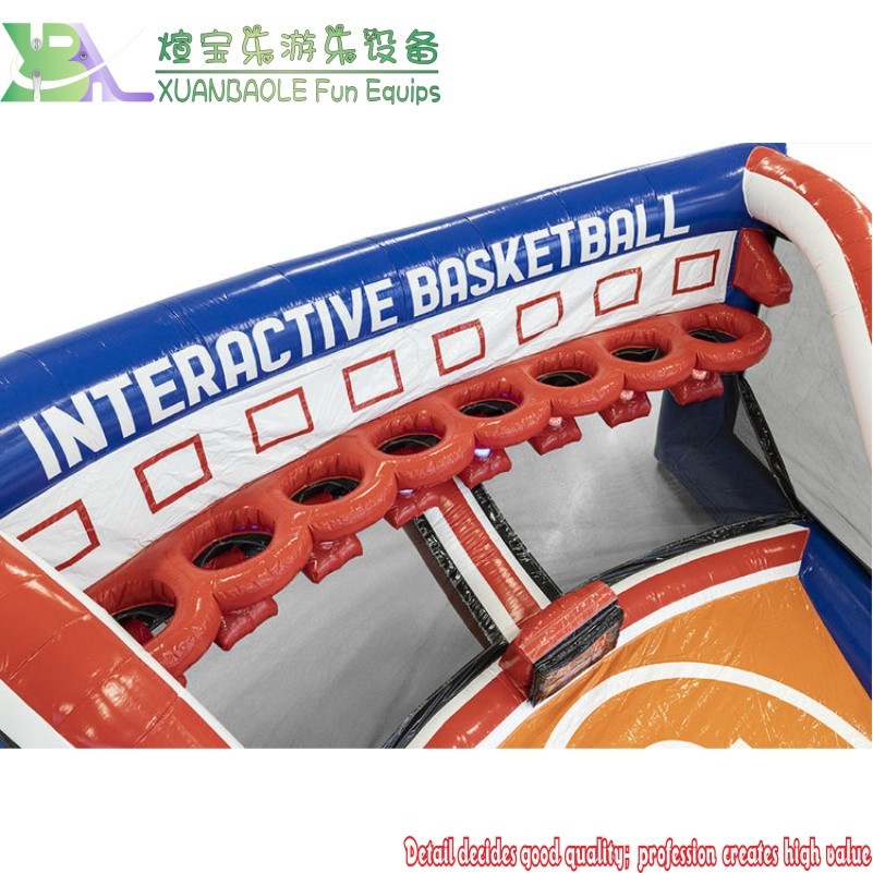 Arena deportiva combinada inflable de baloncesto con sistema IPS, juego de tiro deportivo inflable 8