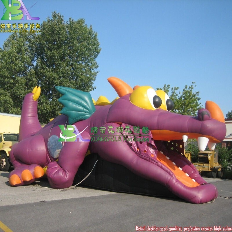 Parque infantil inflable con diseño de dragón escondido y tobogán 5