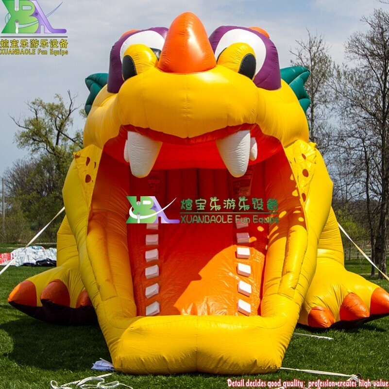 Parque infantil inflable con diseño de dragón escondido y tobogán 6