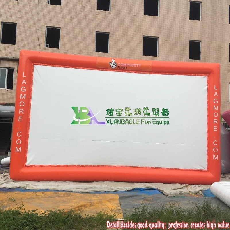 Airtight Outdoor orange Inflatable Projector Cinema Movie Screen Portable Theater Rear Projection Movie Screen For Backyard 1