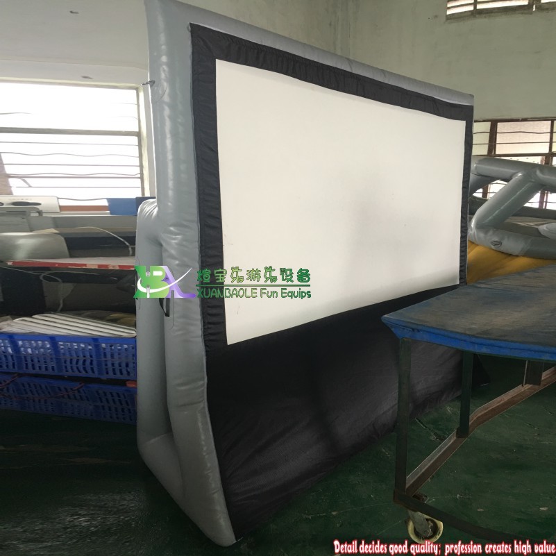 Pantalla de película inflable hermética al aire libre Pantalla de velcro inflable grande 2