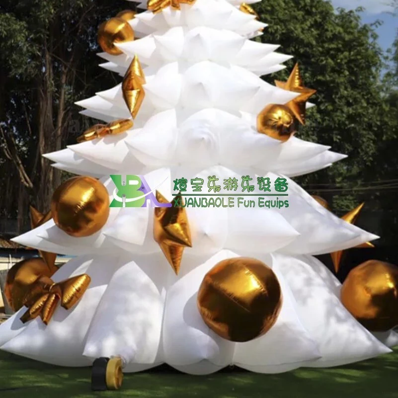 Custom Made 7-8 Meters Height Giant White Inflatable Christmas Tree for Decoration 1