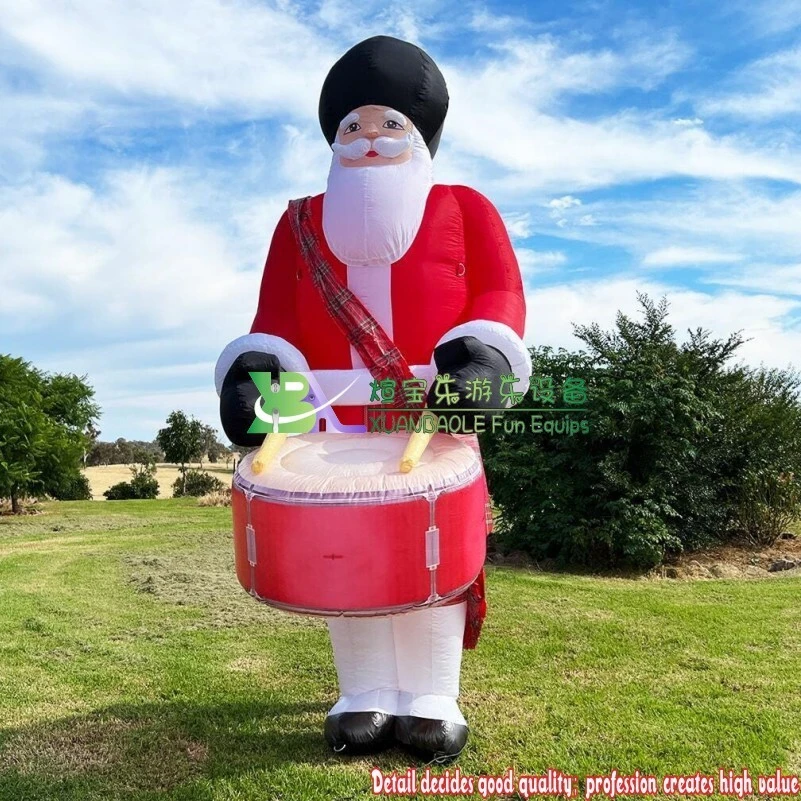 4m tall Drummer Santa outdoor Inflatable christmas decoration model 1