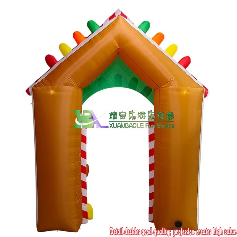 10 Feet Gingerbread Archway Christmas LED Inflatable Arch Yard Decorations High Quality Supplier In China 3