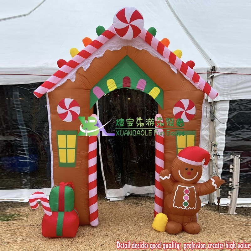10 Feet Gingerbread Archway Christmas LED Inflatable Arch Yard Decorations High Quality Supplier In China 6