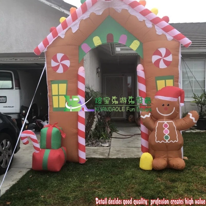 10 Feet Gingerbread Archway Christmas LED Inflatable Arch Yard Decorations High Quality Supplier In China 1