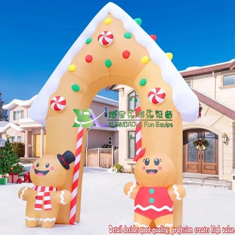 Arche gonflable adaptée aux besoins du client de Noël d'arche gonflable de pain d'épice de Noël de 11,8 pieds de Chine 1