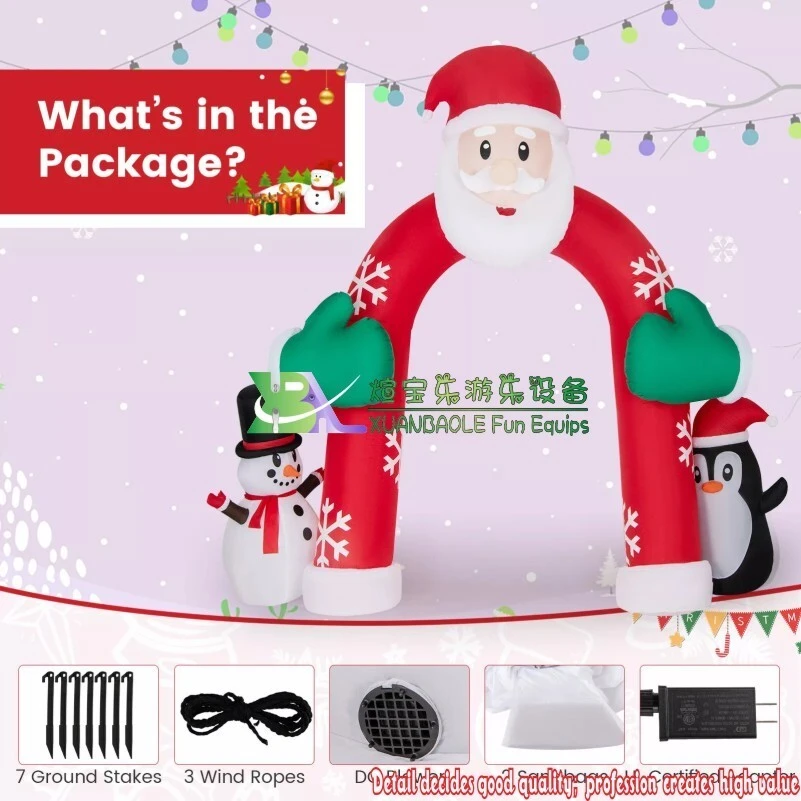10FT Inflatable Christmas Santa Archway Decoration w/ Snowman Penguin LED Lights inflatable christmas arch 1