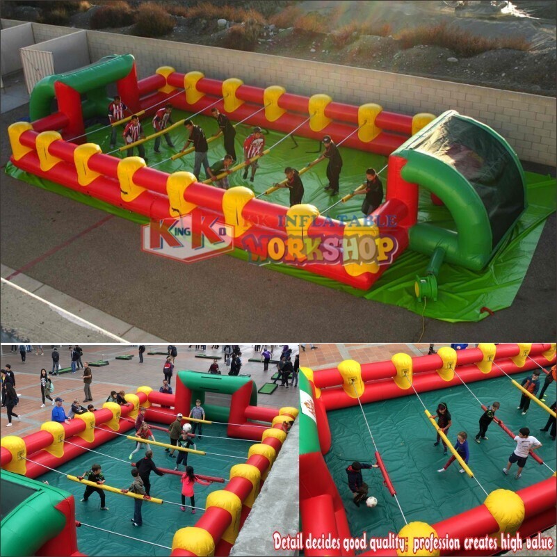 Terrain de jeu gonflable de terrain de football de terrain de football humain gonflable avec le plancher de PVC 3