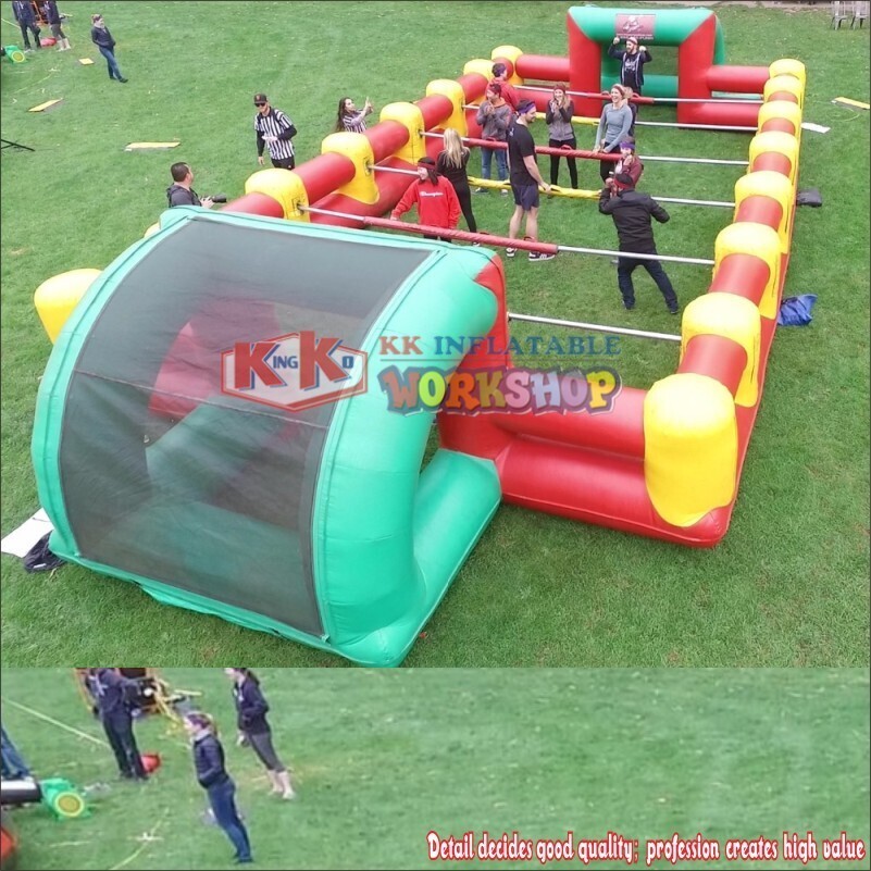 Terrain de jeu gonflable de terrain de football de terrain de football humain gonflable avec le plancher de PVC 4