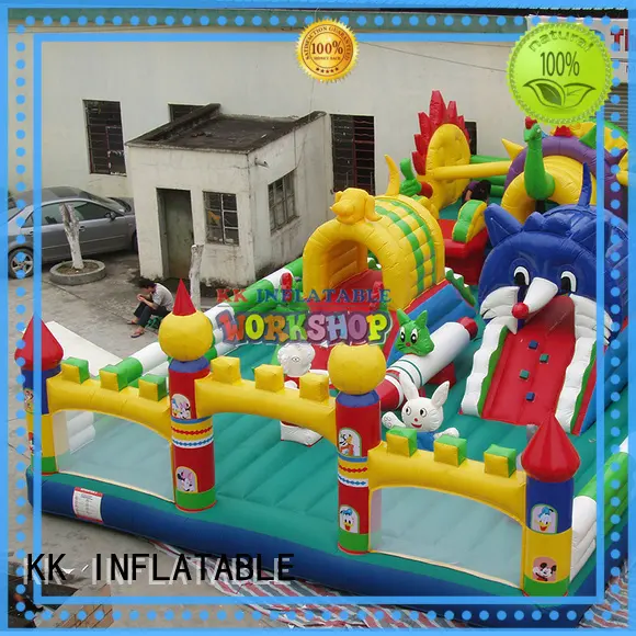 castle blow up obstacle course advertising for adventure KK INFLATABLE 1