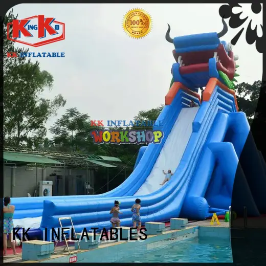 truck blow up water slide castle for playground KK INFLATABLE 1